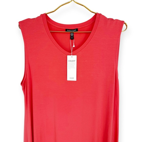 EILEEN FISHER NWT Stretch Jersey Knit V-Neck Tank Dress SIZE‎ M - Picture 9 of 10